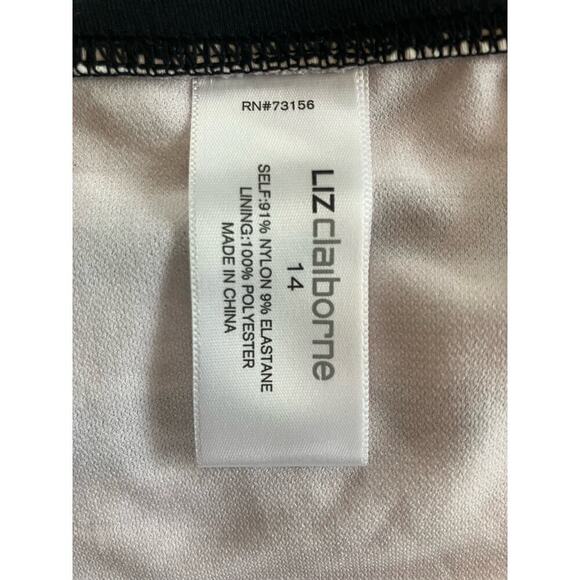 NEW Liz Claiborne Bikini Swimsuit Bottoms Navy Cream Stripe Size 14 - Picture 4 of 6